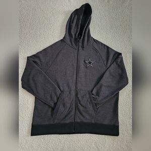 Gray Nike Dallas Cowboys Zipper Hooded Sweatshirt Hoodie Men's 3XL